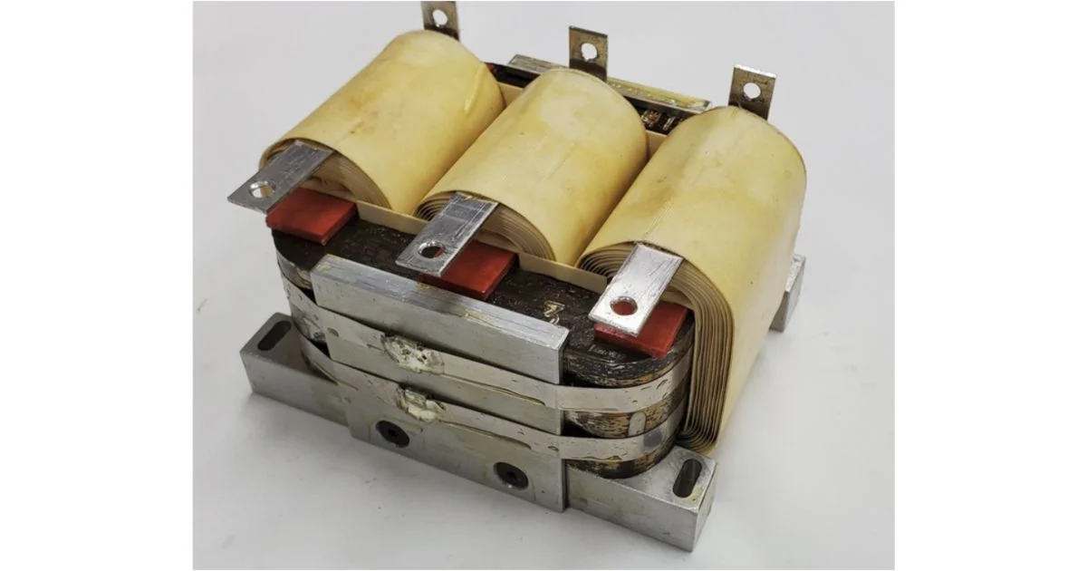 Three-phase industrial inductor coil assembly