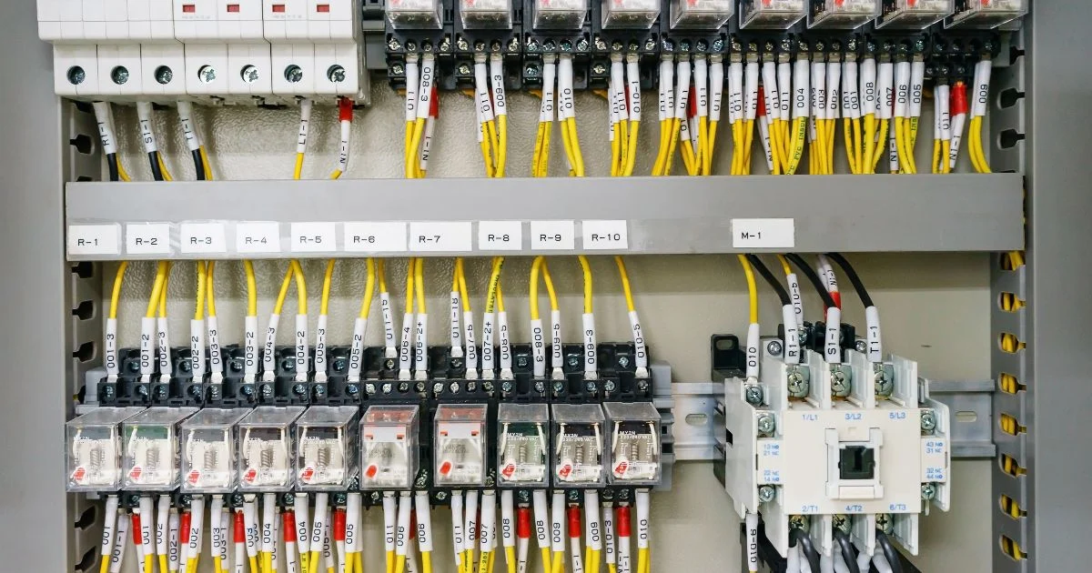 Industrial electrical control panel wiring