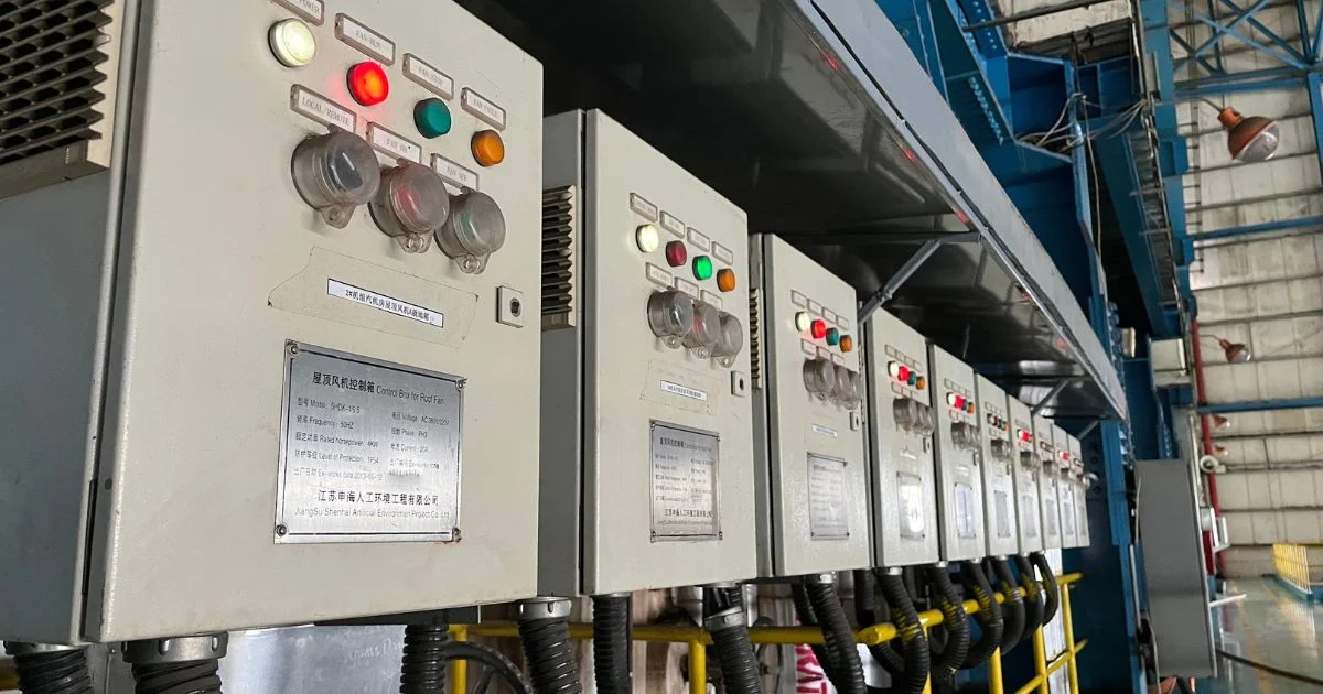 Factory control panels with indicator lights